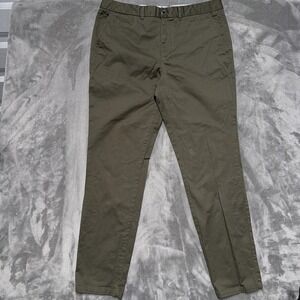 Perk Pants Mens 38x34 Green Slim Fit Stretch‎ Chino Flat Front Tapered Casual